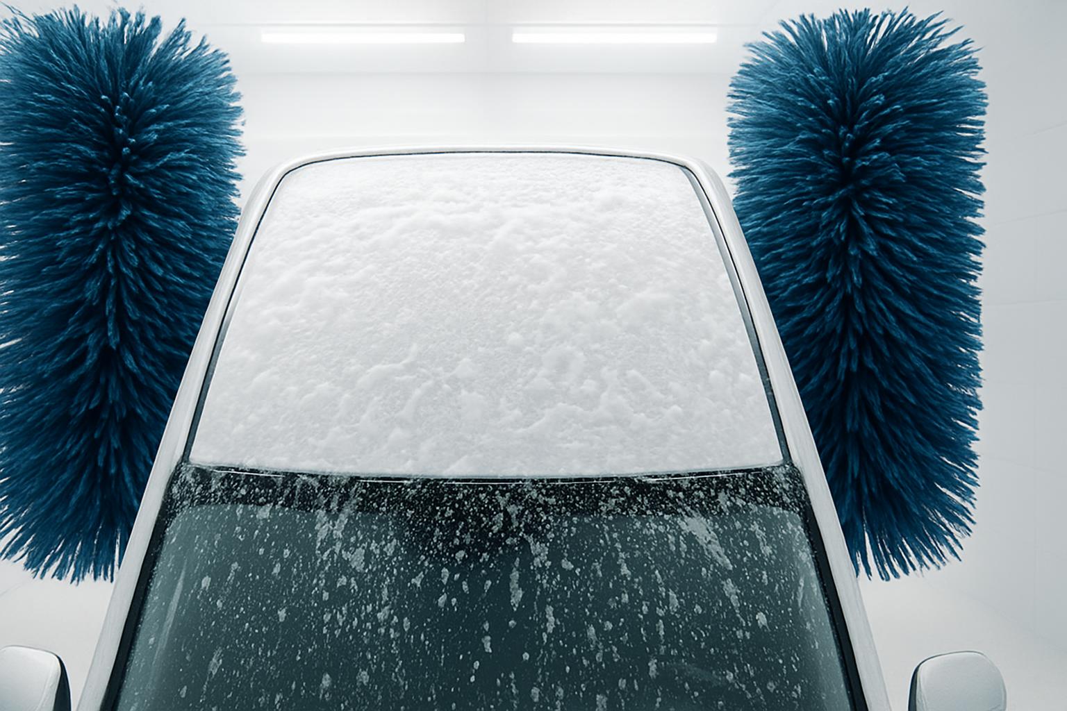 A clean vehicle reflecting the sky